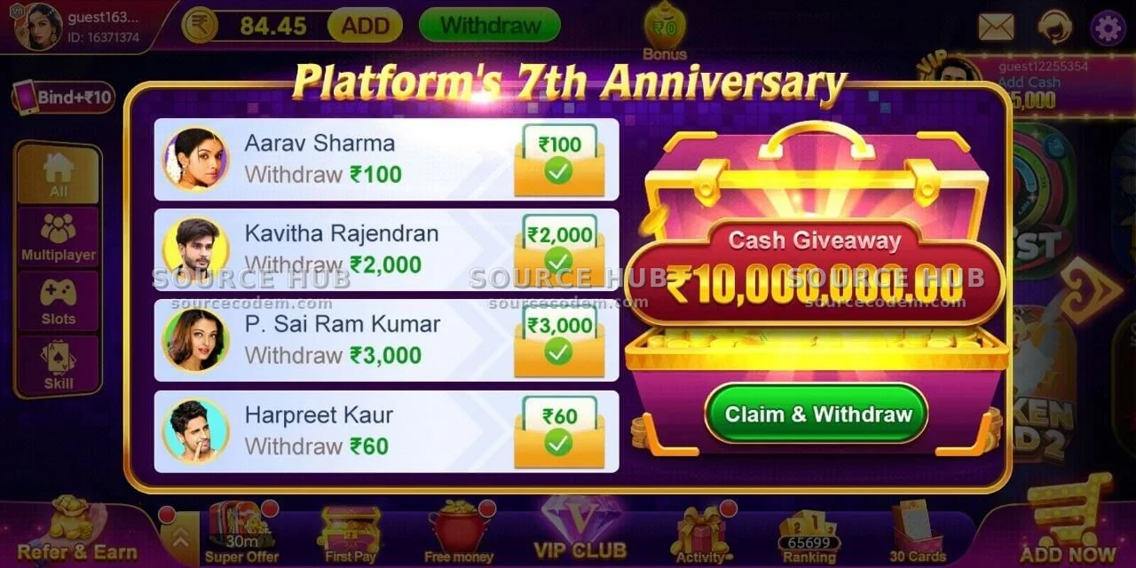 tp3win同款印度真金菠菜高额现金回馈提现排行榜源码