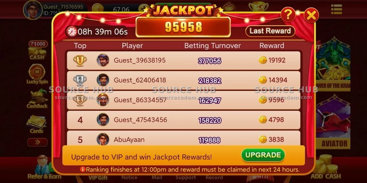 印度棋牌Daily Jackpot大奖池与高额提现排行榜