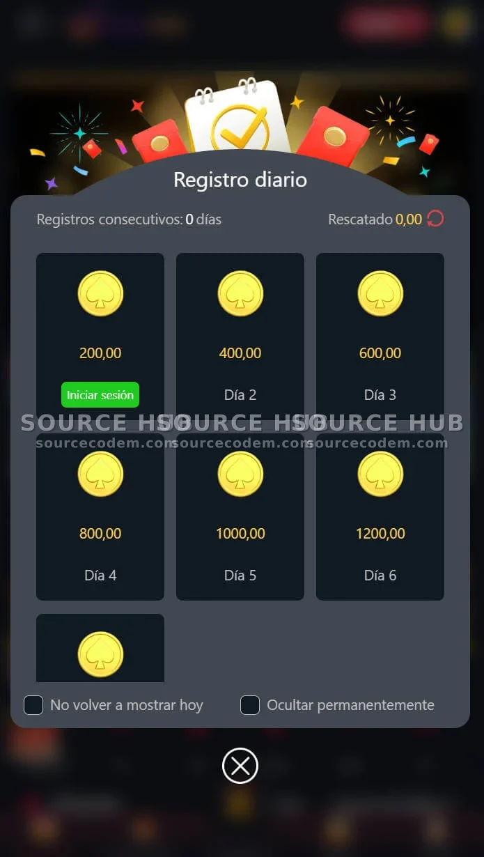 真金菠菜游戏7日连续签到领金币留存系统