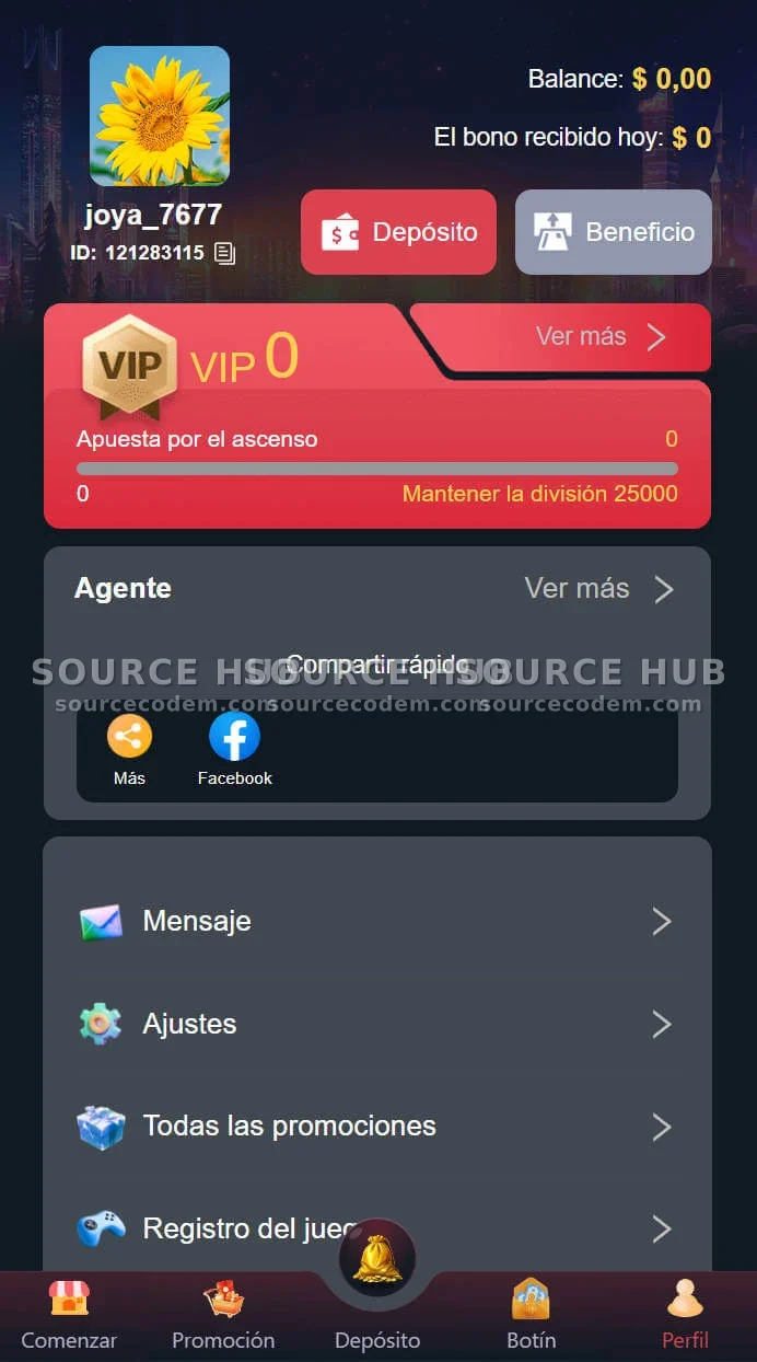 玩家独立个人中心与法币钱包余额管理模块